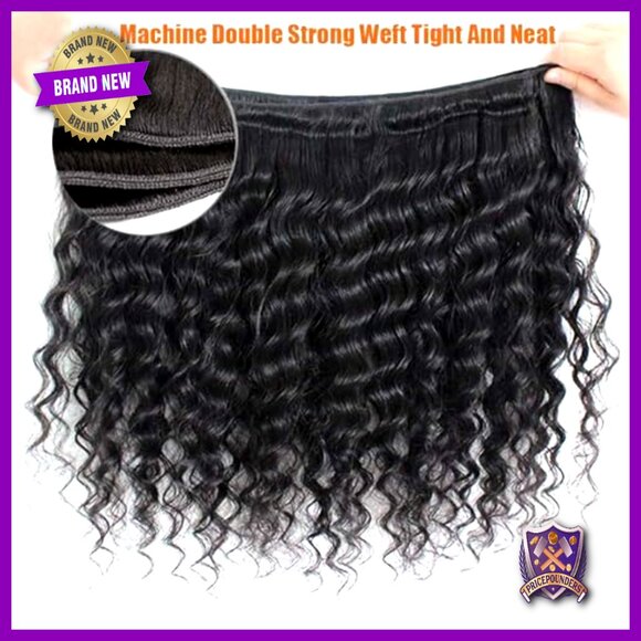 20/22/24 Inch Deep Wave Brazilian Human Hair Extensions 12A Grade
